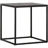 MUST Living Side table Harmony square,42x40x40 cm, black powder coated frame with carlitto charcoal recycled leather