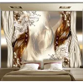 Karo-art 196cm X 140cm - Zelfklevend fotobehang - Etherische glans, 8 maten, premium print