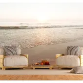 Karo-art 343cm X 245cm - Zelfklevend fotobehang - Prachtige ochtend aan zee , Premium Print