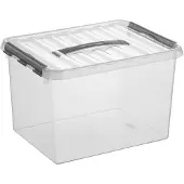 Sunware - Q-line opbergbox 22L - Set van 6 - Transparant/metaal