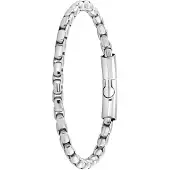 Lucardi Heren Armband fantasie - Staal - Armband - Vaderdag Cadeautje - 21 cm - Zilverkleurig