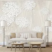 Karo-art 294cm X 210cm - Zelfklevend fotobehang - Elegante bloemen , Premium Print
