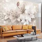Karo-art 147cm X 105cm - Zelfklevend fotobehang - Diamante lelies, 8 maten, premium print