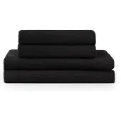 Blumtal Terry Handdoeken Set - 2 x Baddoek & 2 x Handdoek: Zwart