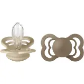 BIBS - Pacifier Supreme 2 PACK - Vanilla/Dark Oak - Size 2