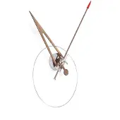 Nomon Cris Wandklok Cris N | Chromed box, minute hand in walnut and red arrow