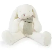 Bunnies By The Bay Snowdrop Nibble Fur Knuffel - Knuffeldier - Geborduurde details - Konijn - 30 cm - Wit/Grijs