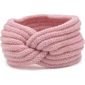 Dielay - Warme Gebreide Hoofdband - Oorwarmers - Lichtroze