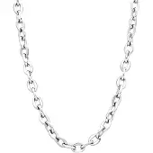 Lucardi Heren Ketting schakel - Staal - Ketting - Vaderdag Cadeautje - 65 cm - Zilverkleurig
