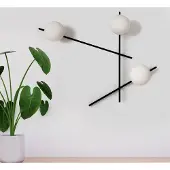 SFORZIN Wandlamp Mikado, dimbaar, zwart, Woon-/ Eetkamer, metaal, Design, wandlamp