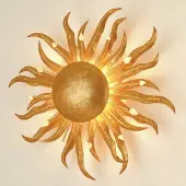 Holländer Design wandlamp SONNE, dimbaar, messing / goud, Woon-/ Eetkamer, metaal, Design, Wandlamp design