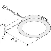 Hera LED meubelverlichting FAR 68 roestvrij staal 4W 3.000K 68, dimbaar, alu / grijs / zink, Woon-/ Eetkamer, Kunststof, Modern