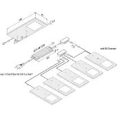Hera Eco Pad F Ledset van 5 spots en infrarood dimmer/schakelaar