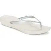FitFlop Iqushion Dames Ergonomische Teenpost Sleehak Slippers Zilver