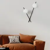 SFORZIN Wandlamp Mikado, dimbaar, zwart, Woon-/ Eetkamer, metaal, Design, wandlamp