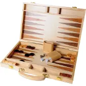 Buffalo Backgammon 15 inch - Hout Ingelegd Bord - Houten Koffer met Handvat - Luxe Uitvoering -