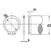 Kobout Borgring Din471 14X1Mm Voor As - 100 stuks