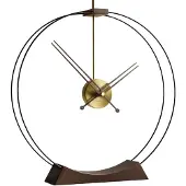Nomon Aire Staande Klok Black Fiberglass, Ash Wood with Walnut finished, Polished Brass Box