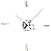 Nomon Puntos Suspensivos Wandklok 4ts | Chromed, White Steel Hands