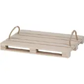 COSY&TRENDY Pallet Pln Hout 40x30xh3,5cm Rechthoek2xhandvat Touw