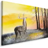 Karo-art Schilderij - Hert, Print op canvas, 4 maten, Premium Print