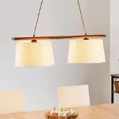 Lamkur Hanglamp Sweden, dimbaar, hout donker, Woon-/ Eetkamer, Hout, Modern, Hanglamp