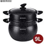 Herzog 9L aluminium steen gecoate couscous pot - HR-CP9M