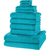 Bonprix Handdoek van katoen (10-dlg. set) maat 10-dlg. set bestaande uit wasdoekje: 30/30 cm, gastendoekje 30/50 cm: 30/50 cm, handdoek 50/100 cm: 50/100 cm, douchelaken: 70/140 cm