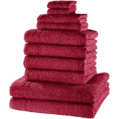 Bonprix Handdoek van katoen (10-dlg. set) maat 10-dlg. set bestaande uit wasdoekje: 30/30 cm, gastendoekje 30/50 cm: 30/50 cm, handdoek 50/100 cm: 50/100 cm, douchelaken: 70/140 cm