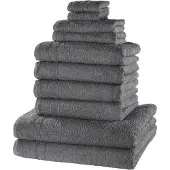Bonprix Handdoek van katoen (10-dlg. set) maat 10-dlg. set bestaande uit wasdoekje: 30/30 cm, gastendoekje 30/50 cm: 30/50 cm, handdoek 50/100 cm: 50/100 cm, douchelaken: 70/140 cm