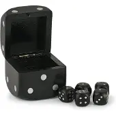 Authentic Models - Dobbelsteenbox - dobbelsteenbak - opbergbox Dobbelstenen - Dobbelstenen - 6,5 x 6,5 x 6,5 Cm - Zwart