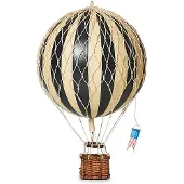 Authentic Models - Luchtballon Floating The Skies - luchtballon decoratie - kinderkamer decoratie - Zwart - Ø 8,5cm