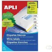 APLI 01290 Witte Etiketten - 100x12 stuks - Formaat 70x67,7mm - Rechte Hoeken