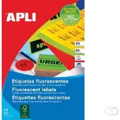 APLI fluo etiketten 64 x 33,9 mm (b x h) rood