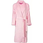 Irresistible Dames Badjas - Fleece - Sjaalkraag - Roze - Maat XL