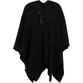 Knit Factory Jazz Omslagvest - Zwart - One Size