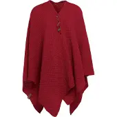 Knit Factory Jazz Omslagvest - Bordeaux - One Size