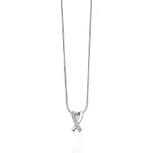 Zinzi zilveren hanger kruislings wit ZIH1625 (zonder collier)