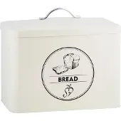 Muovijalelu voorraadblik Bread 34,5 x 19 cm staal crème