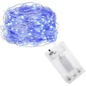 Springos Kerstverlichting | 9.9 m | Batterij | 100 LED | Blauw