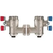 Delabie 2 x haakse afsluitkraan met trad. sluiting voor PREMIX 1