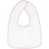 The One Towelling Baby Slab - Klittenband sluiting - Slabbetje - 100% Katoen - 26 x 37 cm - Wit/Roze