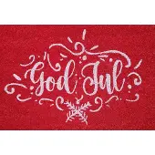 House of Seasons deurmat kerst, God Jul rood 60x40x1,6cm