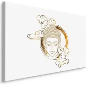Karo-art Schilderij - Boeddha in de Wolken, Premium Print, 5 maten