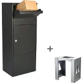 Allux 800 Pakketbrievenbus zwart met statief