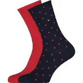Tommy Hilfiger Sokken 2P Women Dot Sock Rood patroon Maat 35/38 Dames