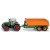 Siku 1989, Fendt tractor met haak liftchassis en mulde, schaal 1:50, metaal/kunststof