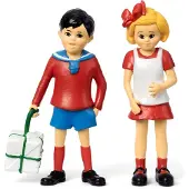 Peppi Pitkätossu Spel 'Tommy & Annika' blauw / rood / zwart / wit