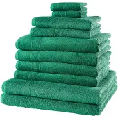 Bonprix Handdoek van katoen (10-dlg. set) maat 10-dlg. set bestaande uit wasdoekje: 30/30 cm, gastendoekje 30/50 cm: 30/50 cm, handdoek 50/100 cm: 50/100 cm, douchelaken: 70/140 cm