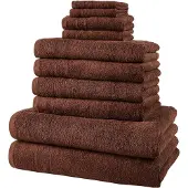 Bonprix Handdoek van katoen (10-dlg. set) maat 10-dlg. set bestaande uit wasdoekje: 30/30 cm, gastendoekje 30/50 cm: 30/50 cm, handdoek 50/100 cm: 50/100 cm, douchelaken: 70/140 cm